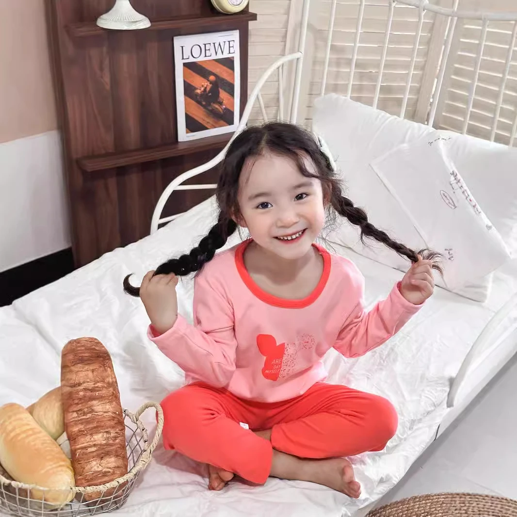 [油点小凡]新品女童睡衣套装2024年新款春秋季秋款家居服两件