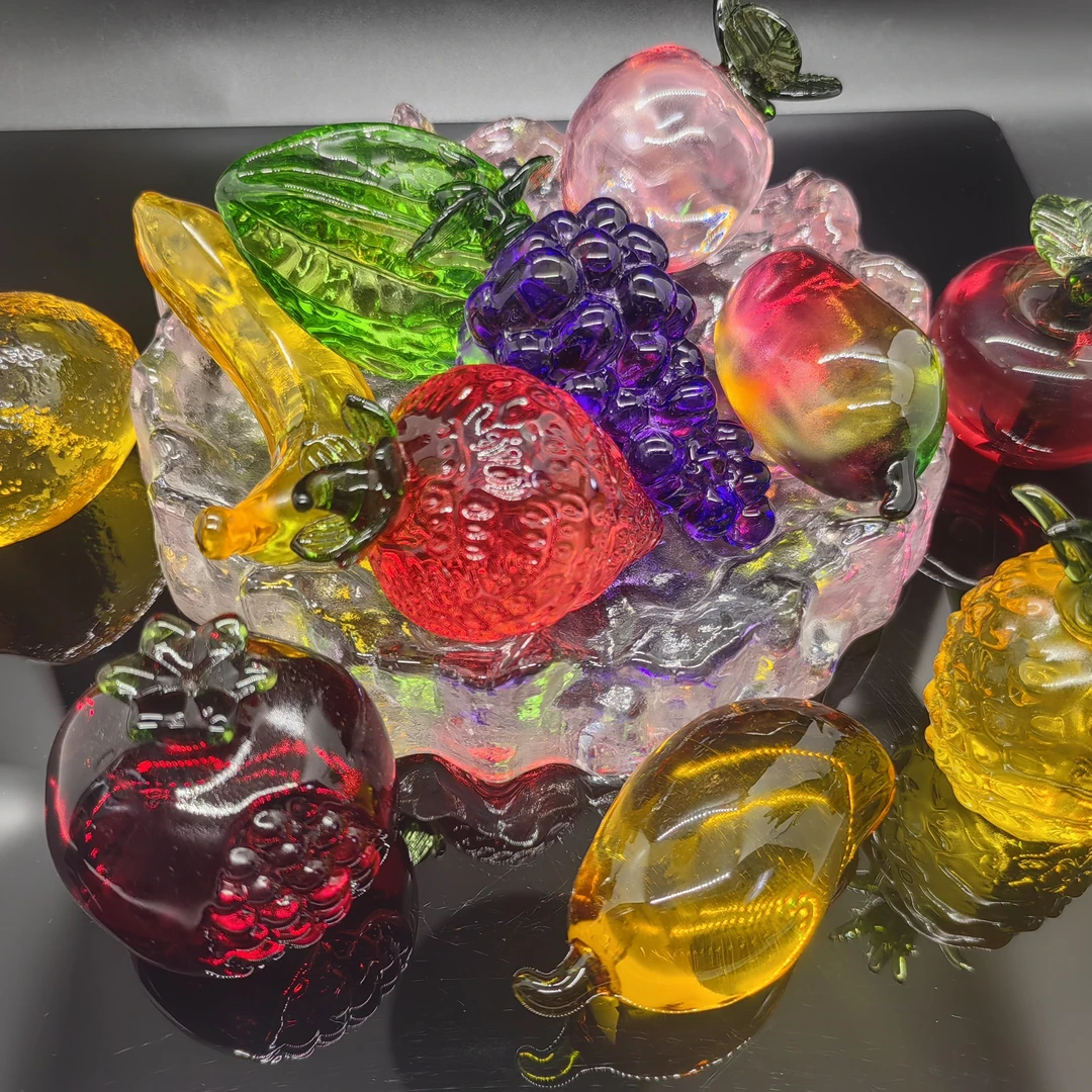 水晶琉璃水果摆件精致装饰品纯手工创意高档