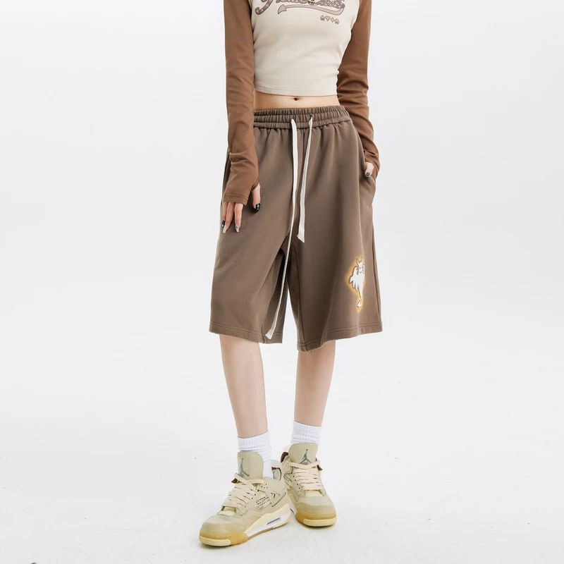 梁拌泡菜 PC 美式宽松基础幽灵五分裤女多色透气休闲短裤潮牌裤子