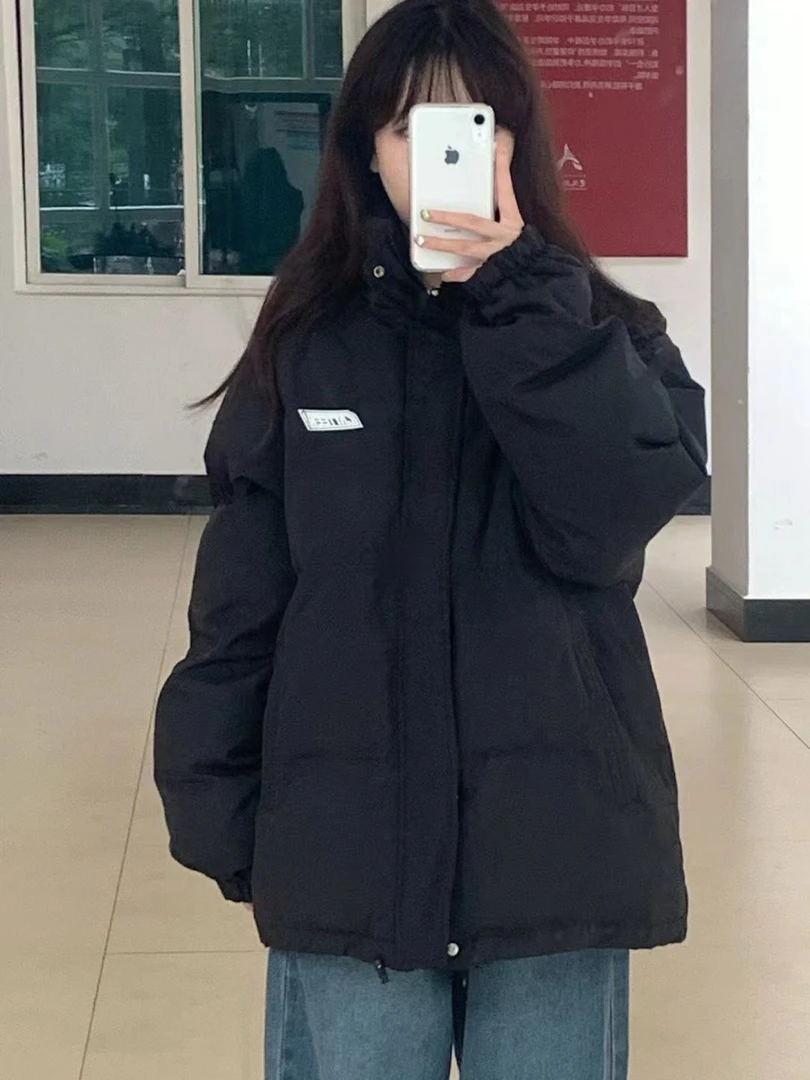 立领羽绒服女潮学生面包服2023冬季新款韩版羽绒棉衣学院风外套