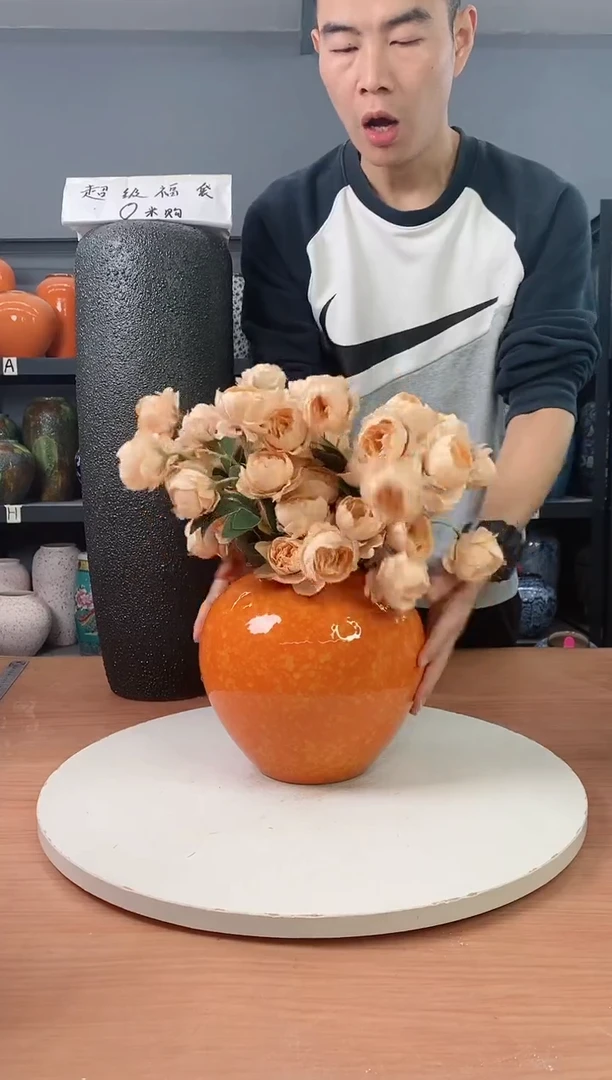 【闪购商品】陶瓷瓶瑕疵爱马仕橙 小号无花