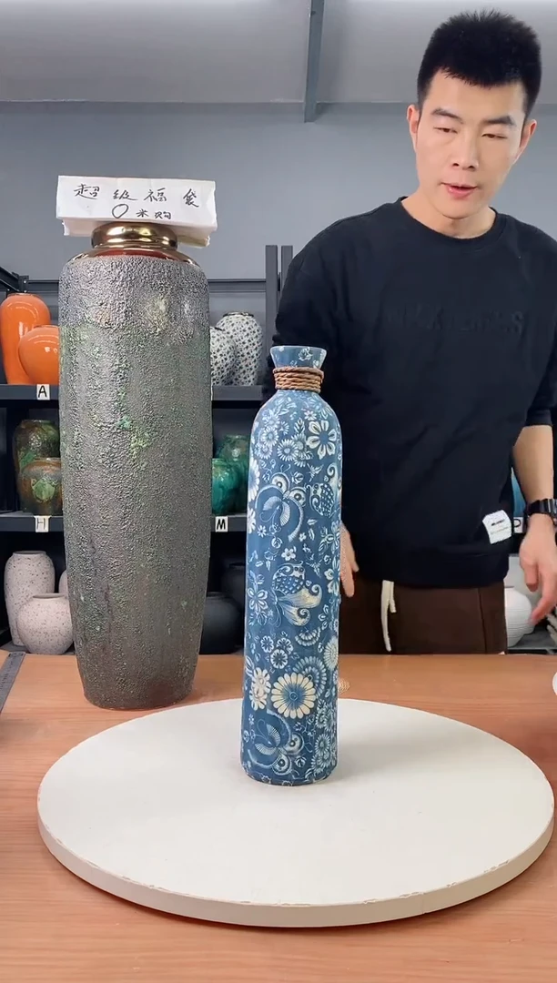 【闪购商品】陶瓷瓶青花麻绳 大号