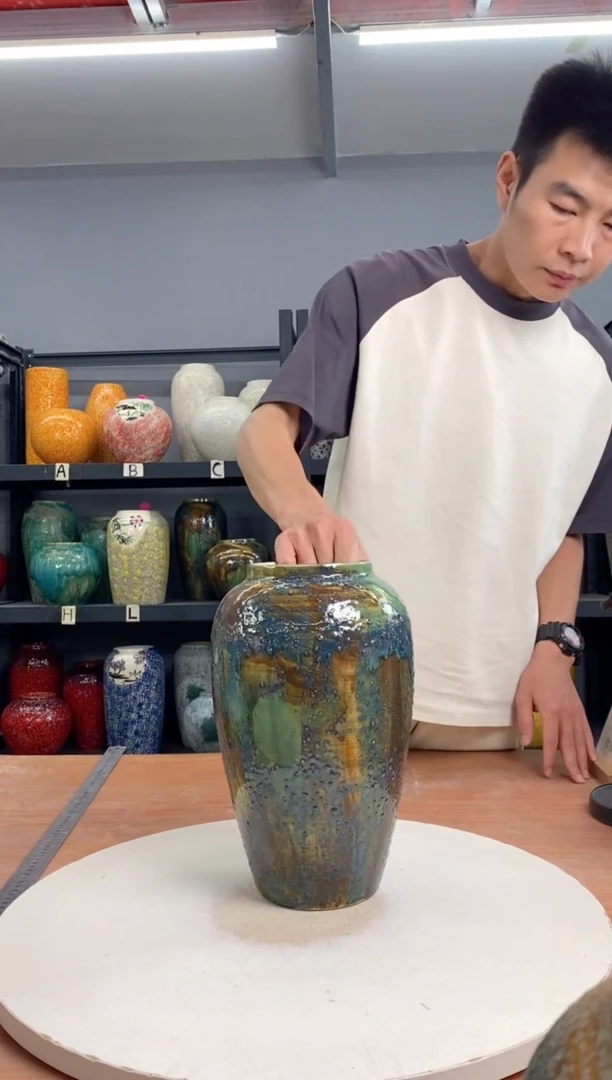 【闪购商品】瓶窑变釉 中号 陶瓷花瓶 无花