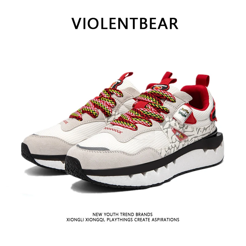 VIOLENTBEAR/暴力熊新款空气阀门时尚情侣跑步休闲鞋23111中国红