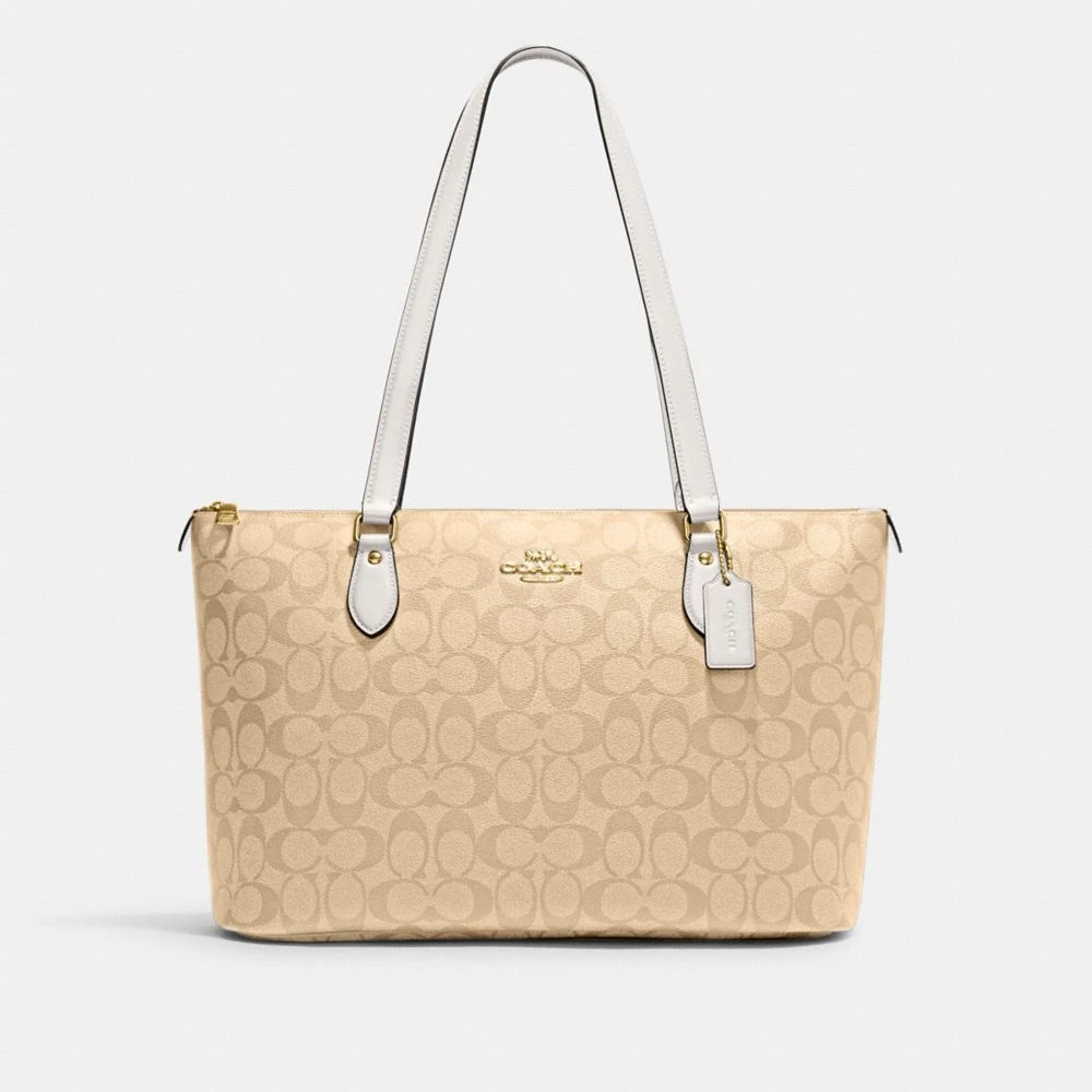COACH/蔻驰Zip Top Tote37拉链经典老花托特包单肩包妈妈包CH504