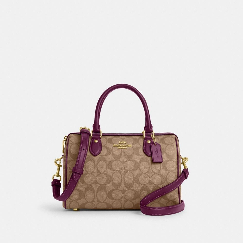 COACH/蔻驰Rowan25中号女士单肩包经典印花波士顿包水桶包CH280