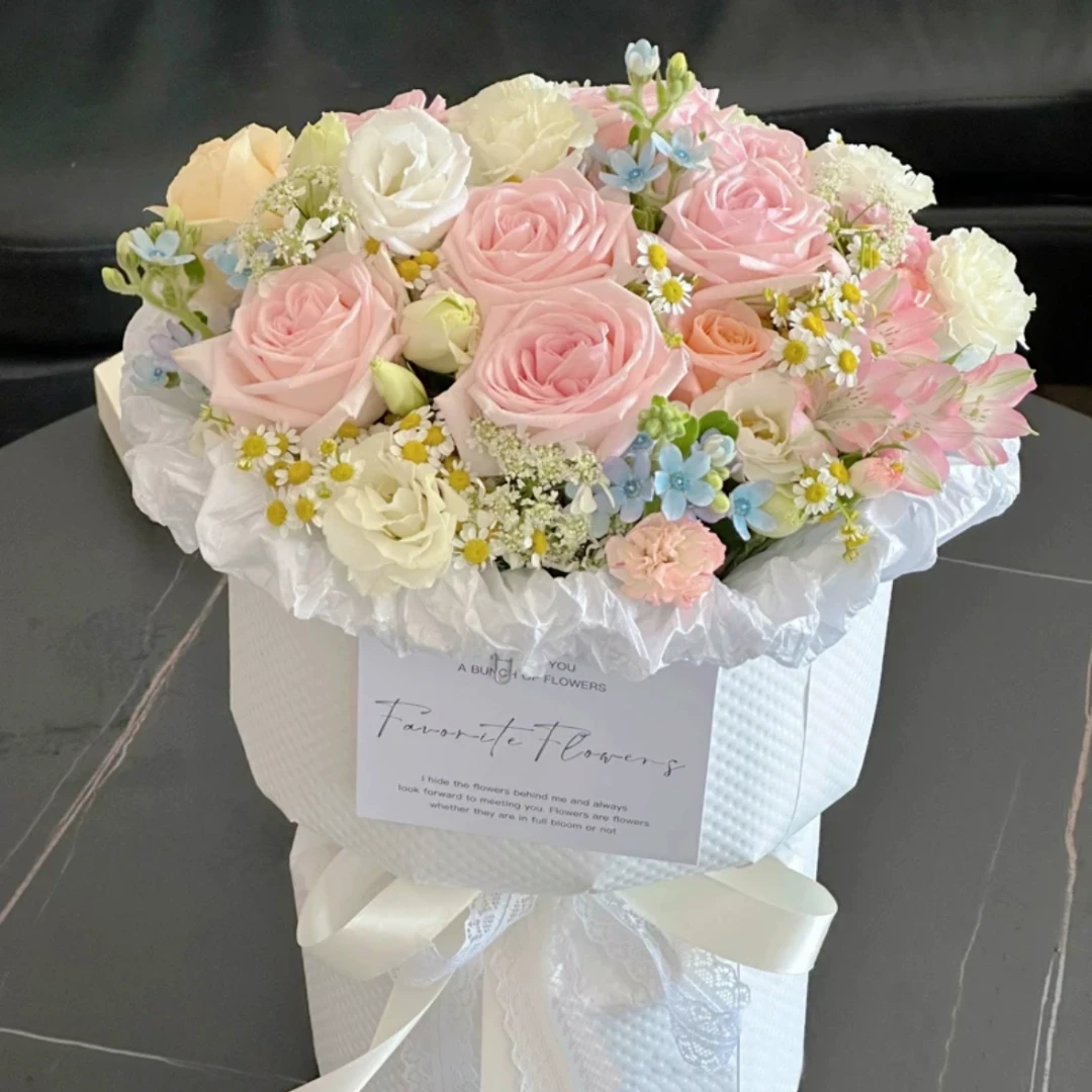 教师节花束【夜色蔷薇】11枝粉玫瑰花束桔梗洋甘菊混搭花束闺蜜爱人生日纪念鲜花鲜花小时达同城配送