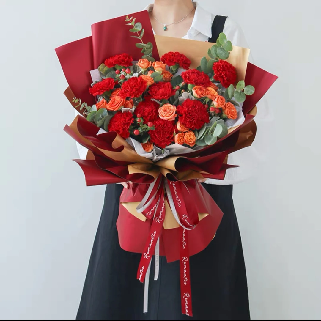 【妈妈我爱你】11枝红色康乃馨花束送妈妈生日鲜花生日礼物鲜花小时达同城配送长辈送客户送家人
