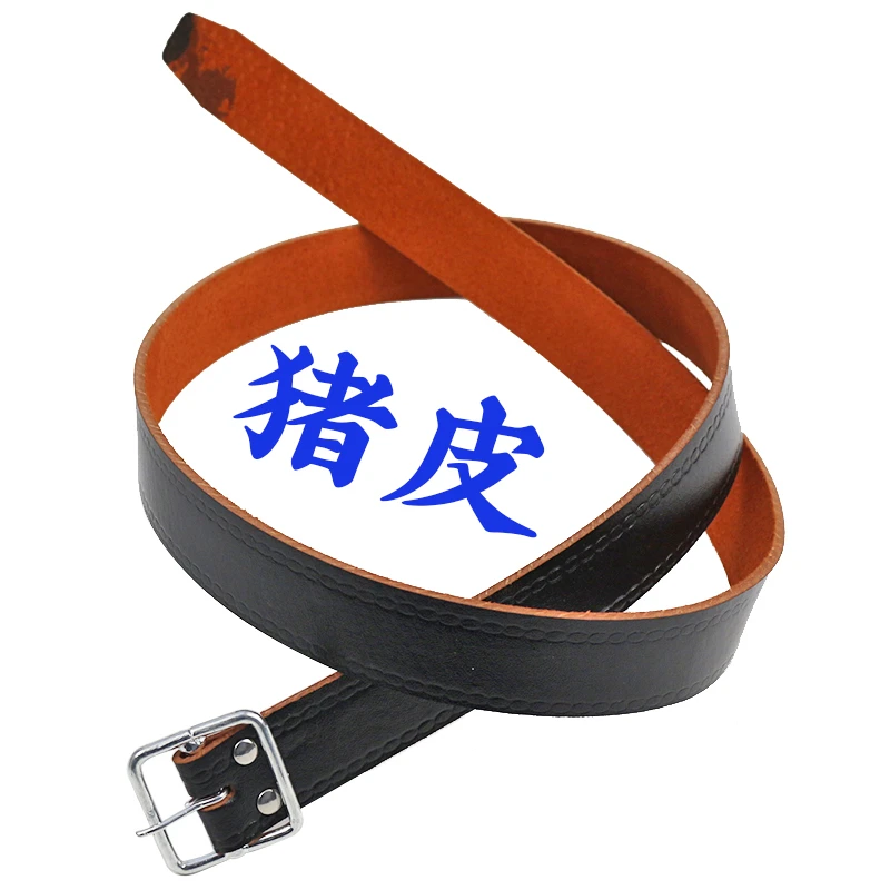 3.2厘米宽 老式真皮皮带猪皮皮带干活用耐用腰带皮带针扣电工腰带