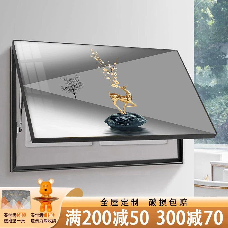 大尺寸电表箱装饰画轻奢麋鹿北欧挂画遮挡电闸配电箱强弱开关抽象