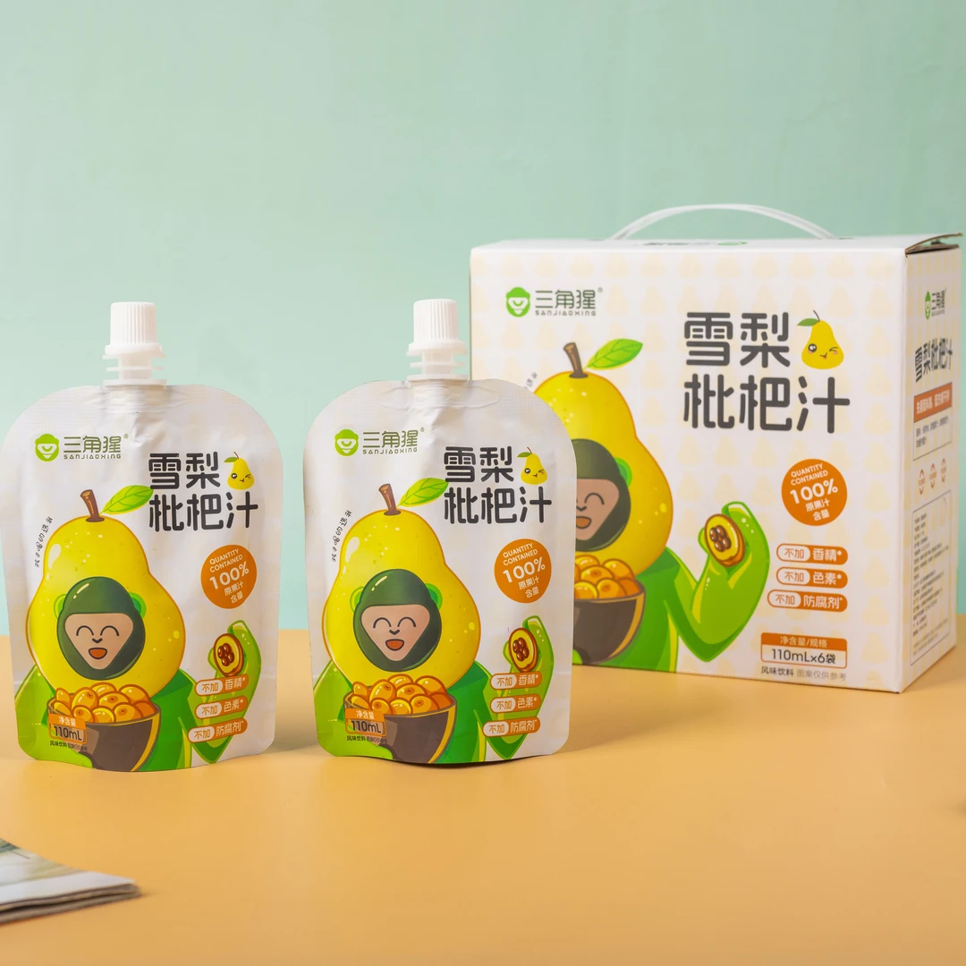 【到手12袋】三角猩雪梨枇杷汁原果汁100%儿童清润酸甜口感营养健康