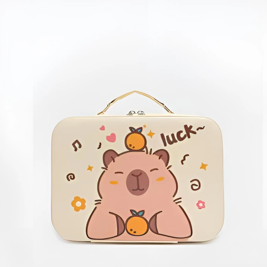 大容量化妆箱收纳盒可爱少女简约便携随身便携化妆包女生网红时尚