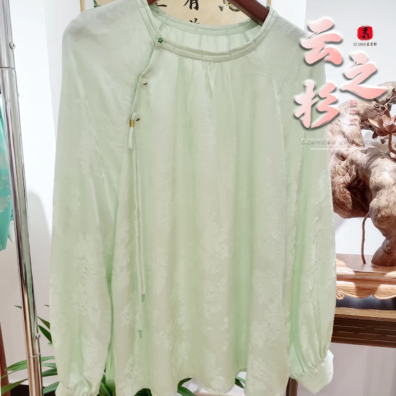 波桑缎真丝国风上衣