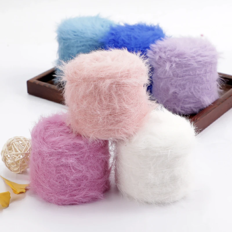 【新年惠】双面4公分长毛仿水貂毛线仿皮草 手感柔软亲肤不掉毛