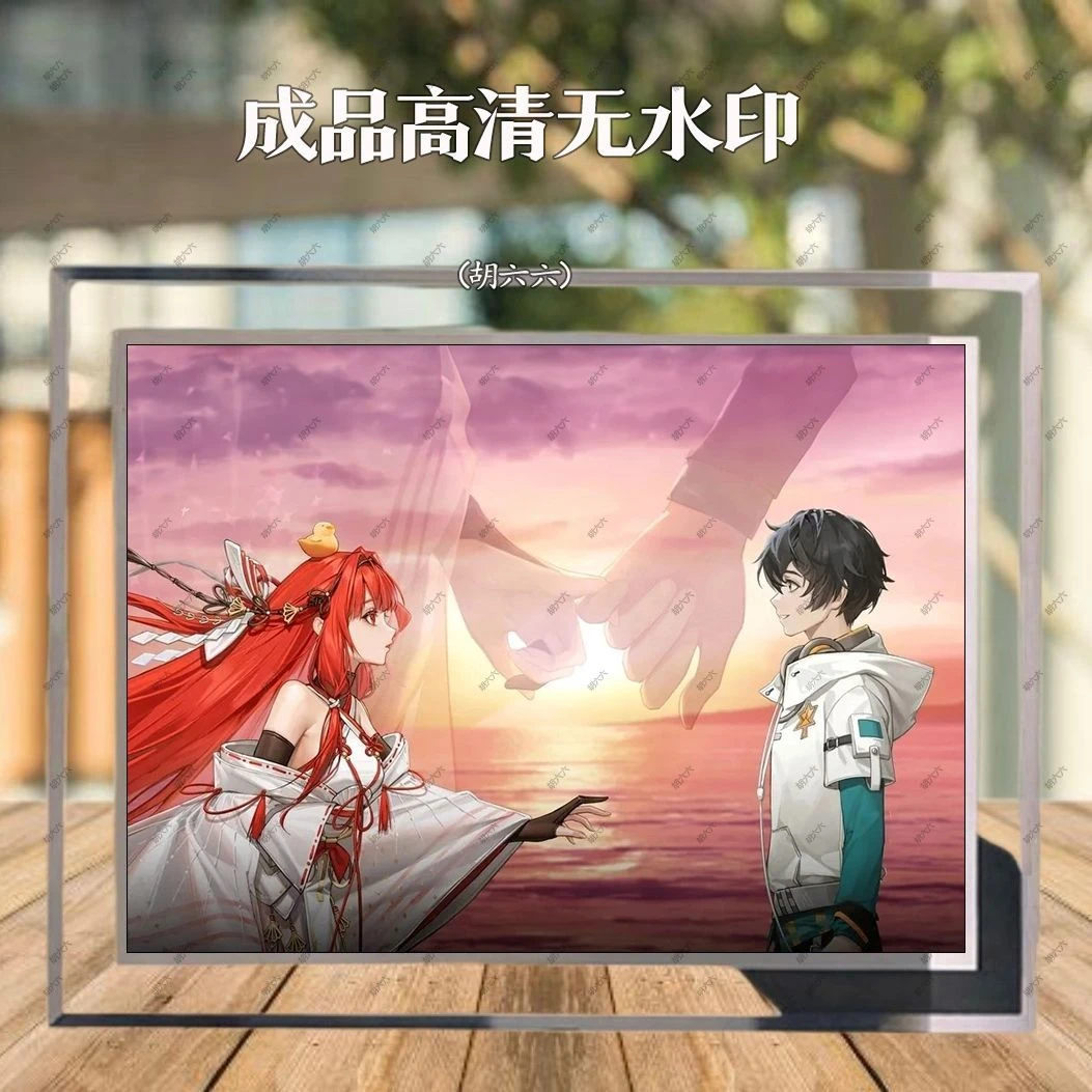 龙族卡塞尔之门绘梨衣路明非高清水晶相框摆件送情侣闺蜜生日礼物