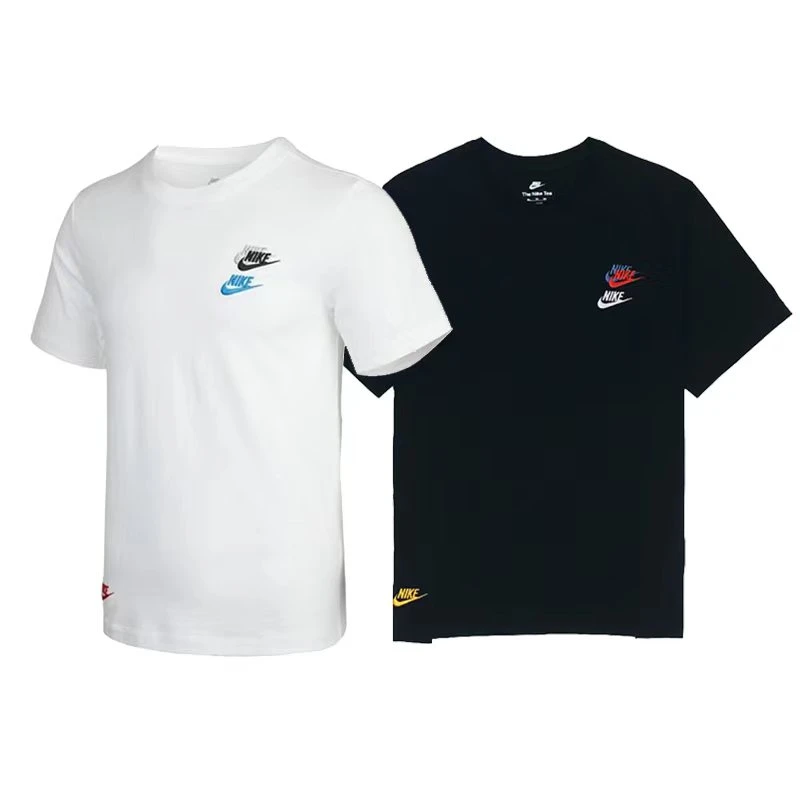 Nike/耐克男子短袖夏季款针织纯棉圆领多勾刺绣休闲运动T恤DJ1569