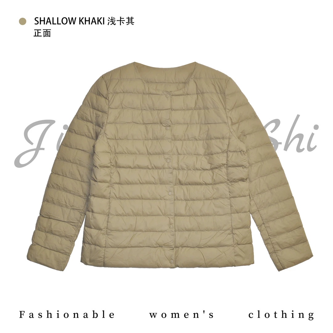 设计感圆领减龄单排扣轻薄保暖羽绒服   中年时尚女士百搭外套902