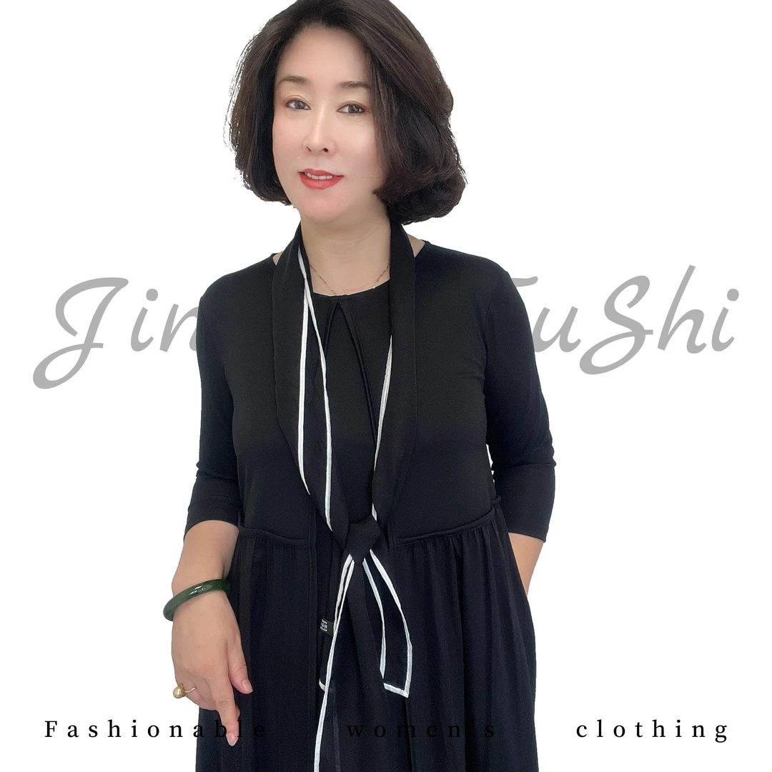 气质双层包边长条丝巾女 中年妈妈时尚百搭休闲春秋薄丝巾细窄700