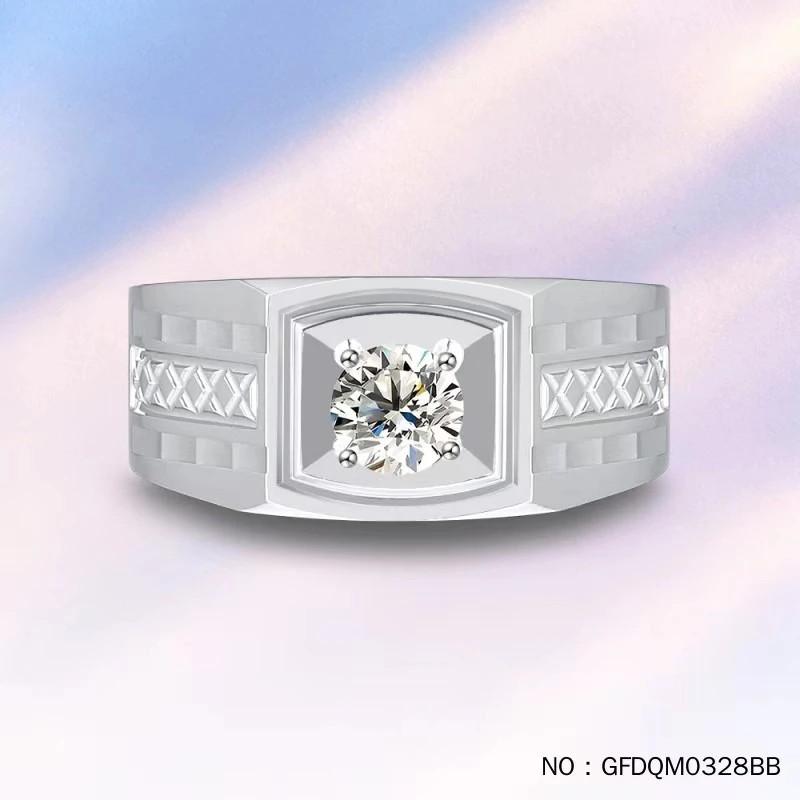 18K金镶嵌直臂CNC工艺戒托空托（定制）