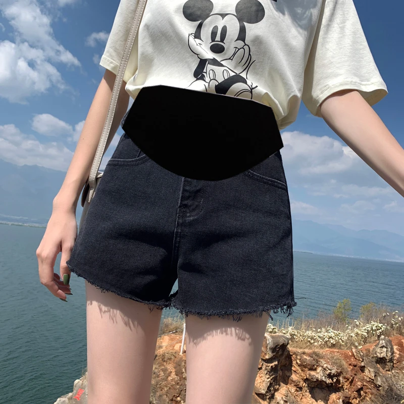 孕妇短裤夏季薄款休闲阔腿牛仔短裤夏装新款外穿大码打底裤子