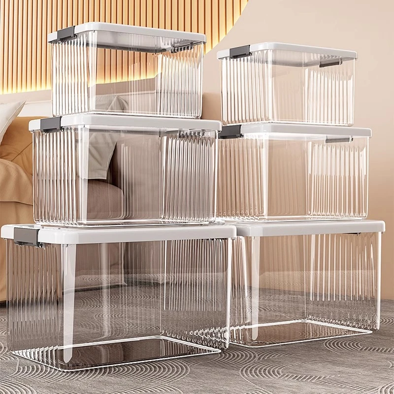 透明收纳箱家用衣服玩具整理箱塑料收纳大容量零食后备储物箱