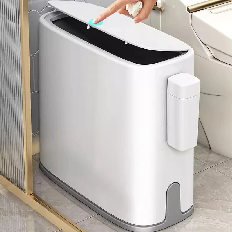 垃圾桶家用卫生间厕所专用带盖大号容量新款厨房客厅夹缝纸篓