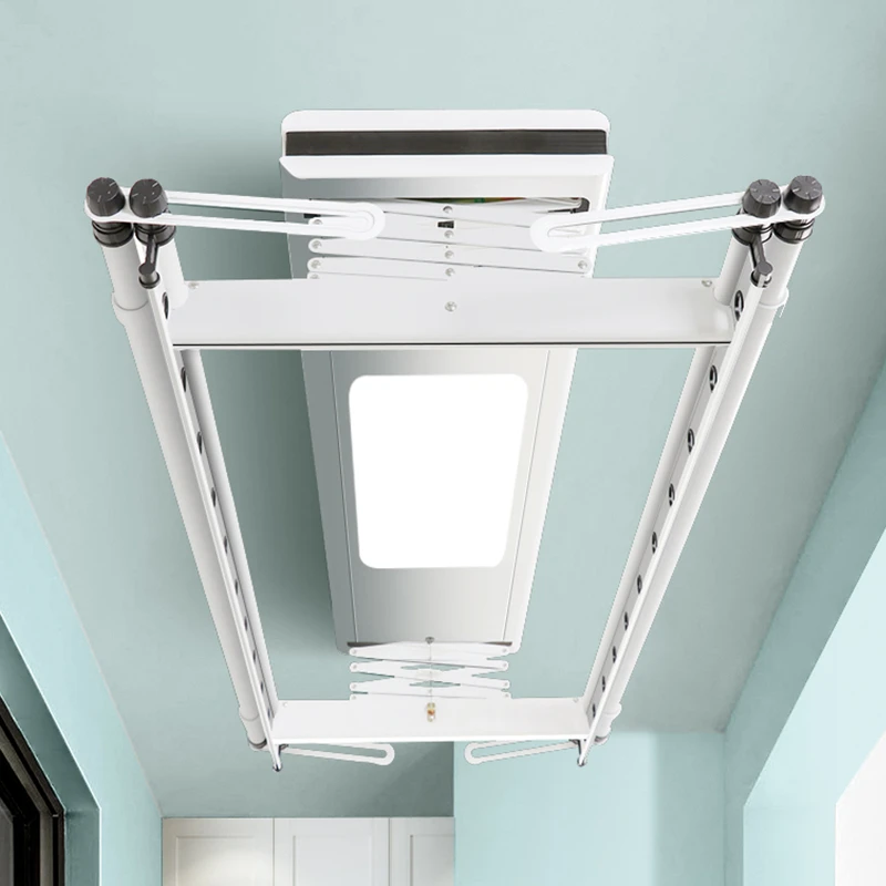 元澳电动晾衣架遥控升降伸缩全自动家用阳台晒衣架智能晾衣架电动