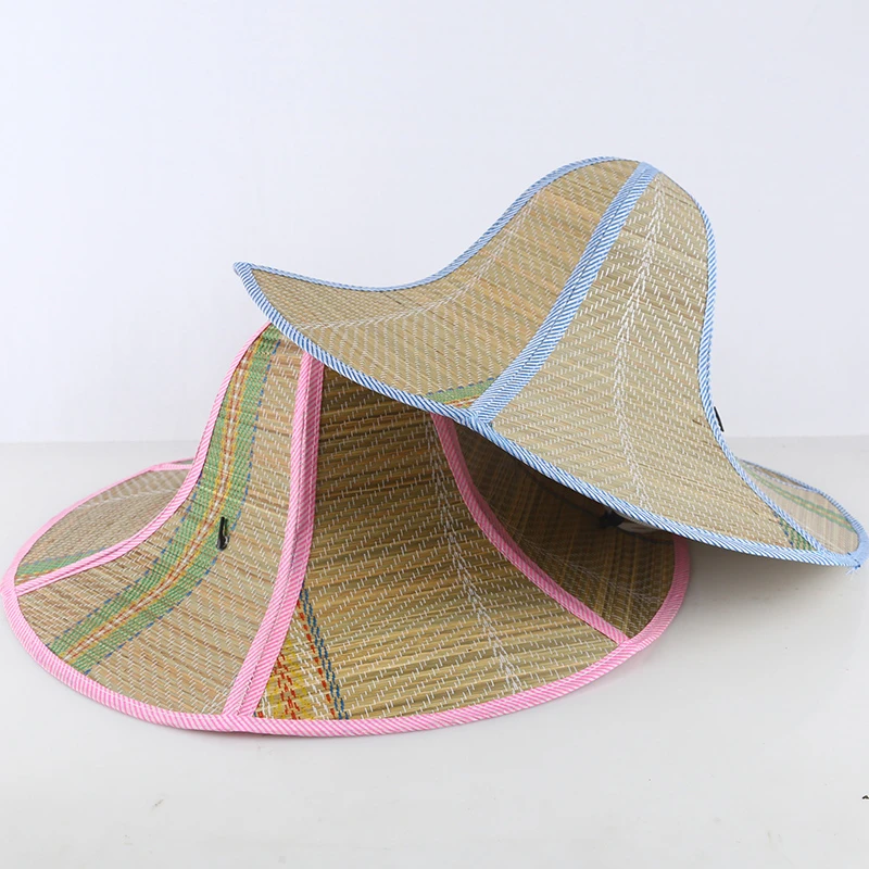 大檐草帽男女夏天户外钓鱼遮阳防晒太阳帽可折叠农民草帽休闲帽子