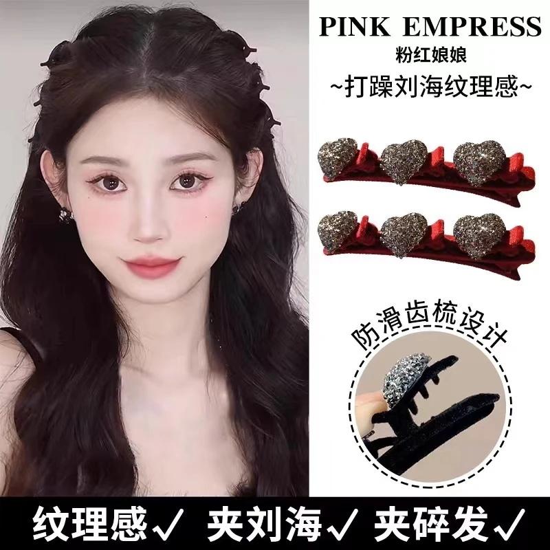 高级感发夹女秋冬侧边编发刘海发卡小号抓夹额头发鲨鱼夹子头饰FD