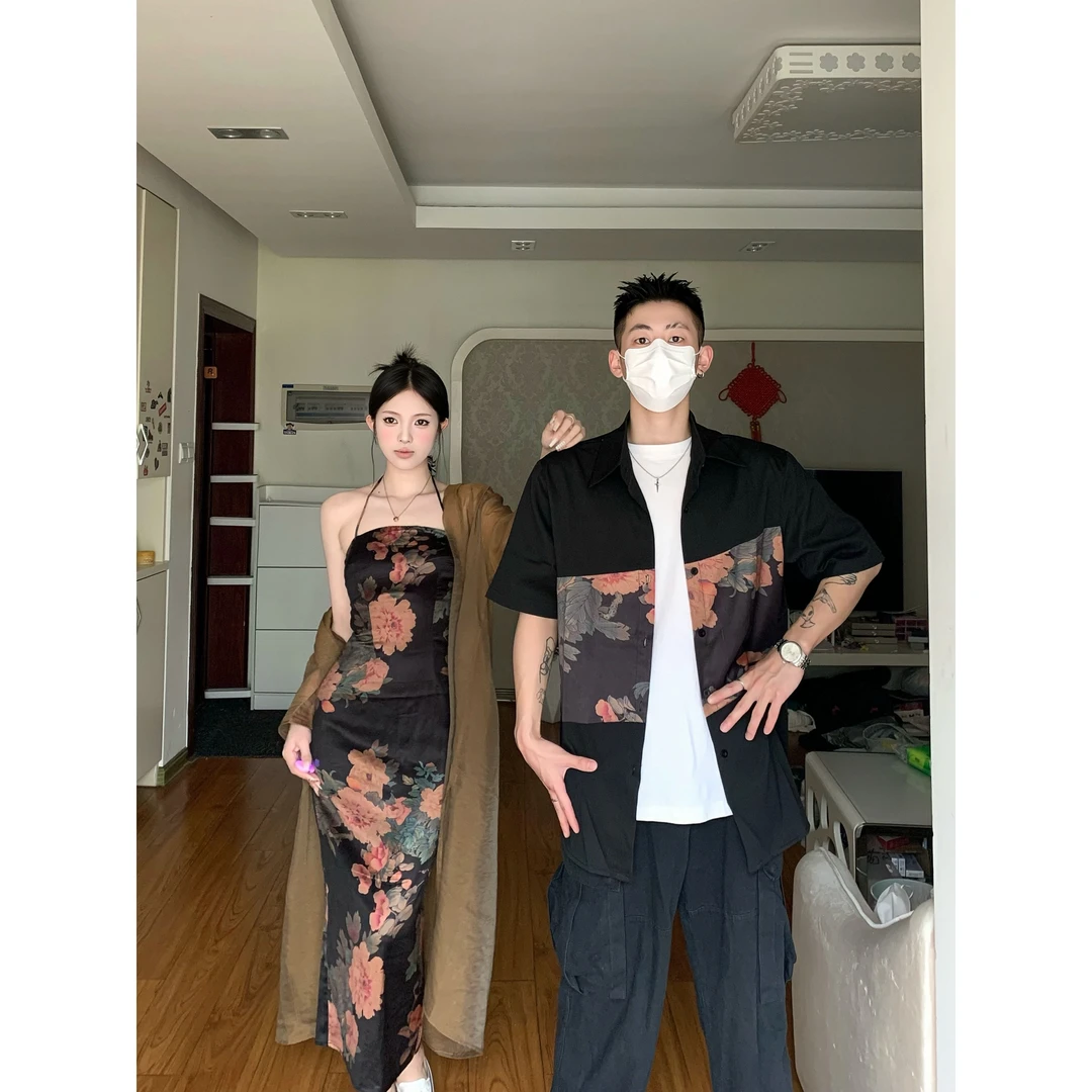 新中式夏季小众设计感短袖男女法式一裙一衣潮流ins法式尤莱特