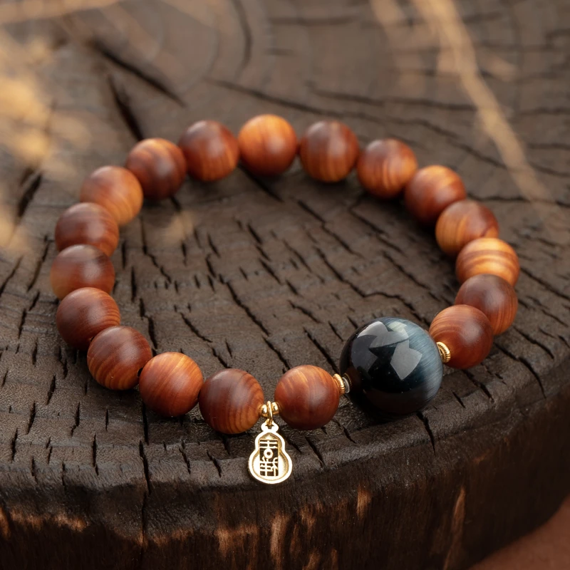 守道崖柏10mm蓝虎眼单圈手串YB0119MDDX