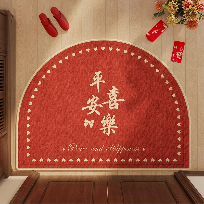 半圆入户门地垫进门脚垫2025新款家用红色耐脏防滑喜庆入户地垫