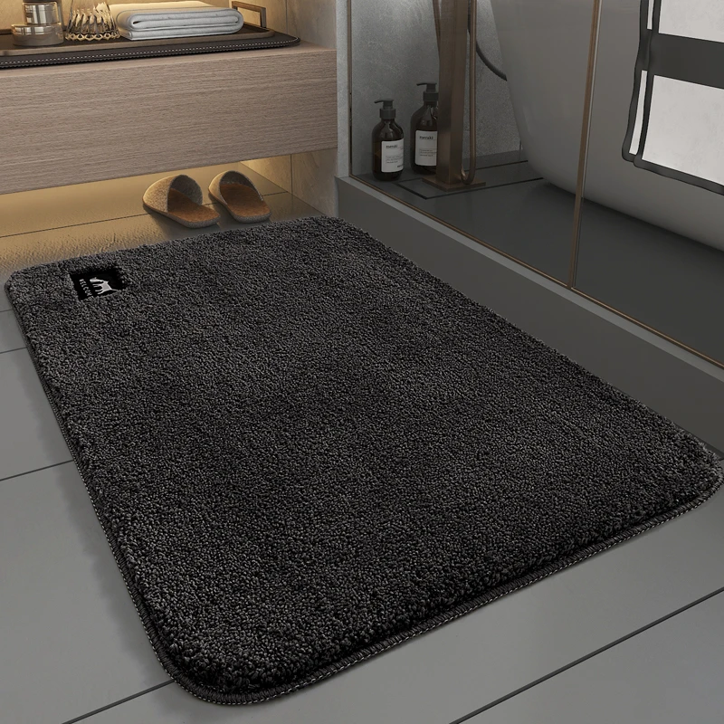 浴室地垫吸水卫生间厕所毛绒踩脚垫卫浴门口加厚地毯浴室地垫