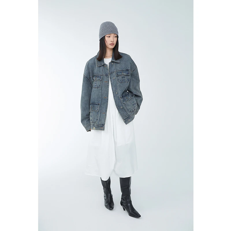 【直播专享】 口袋牛仔外套女春秋款2025年韩系气质休闲短外套