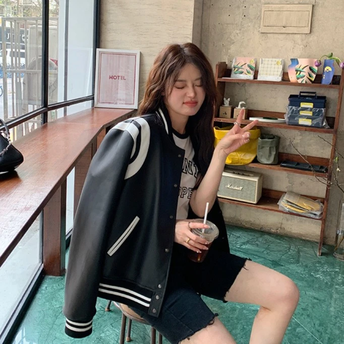 真皮皮衣女2024新款同款明星款棒球服绵羊皮夹克外套情侣款