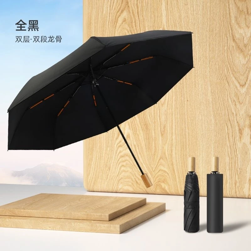 加固加粗太阳伞黑胶抗风防紫外线防风便携简约学生折叠遮阳防晒女