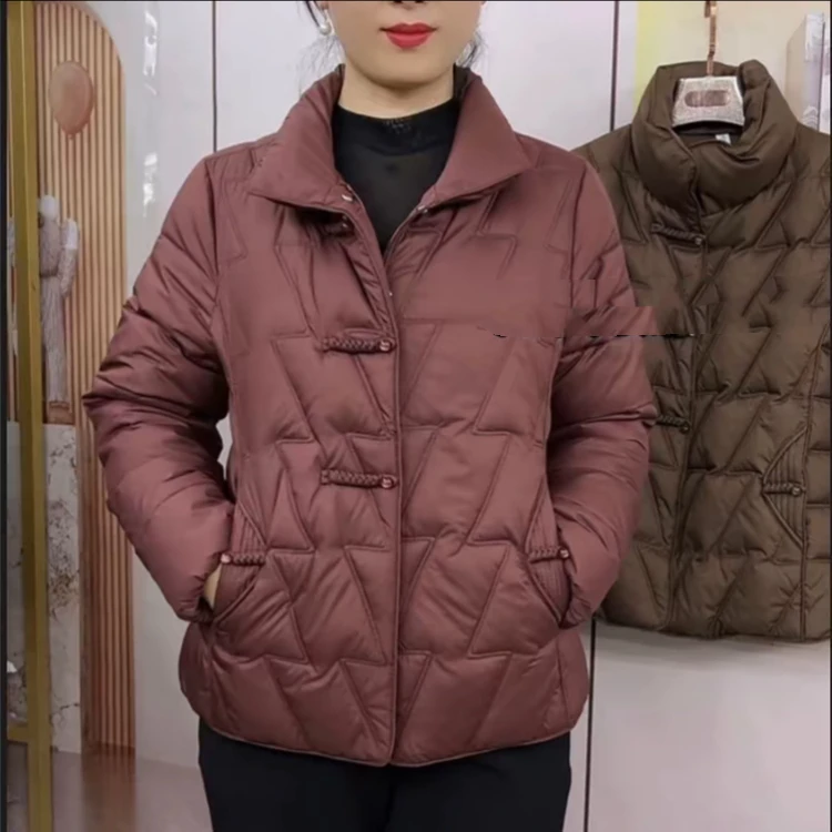 翻领盘扣中老年时尚棉服