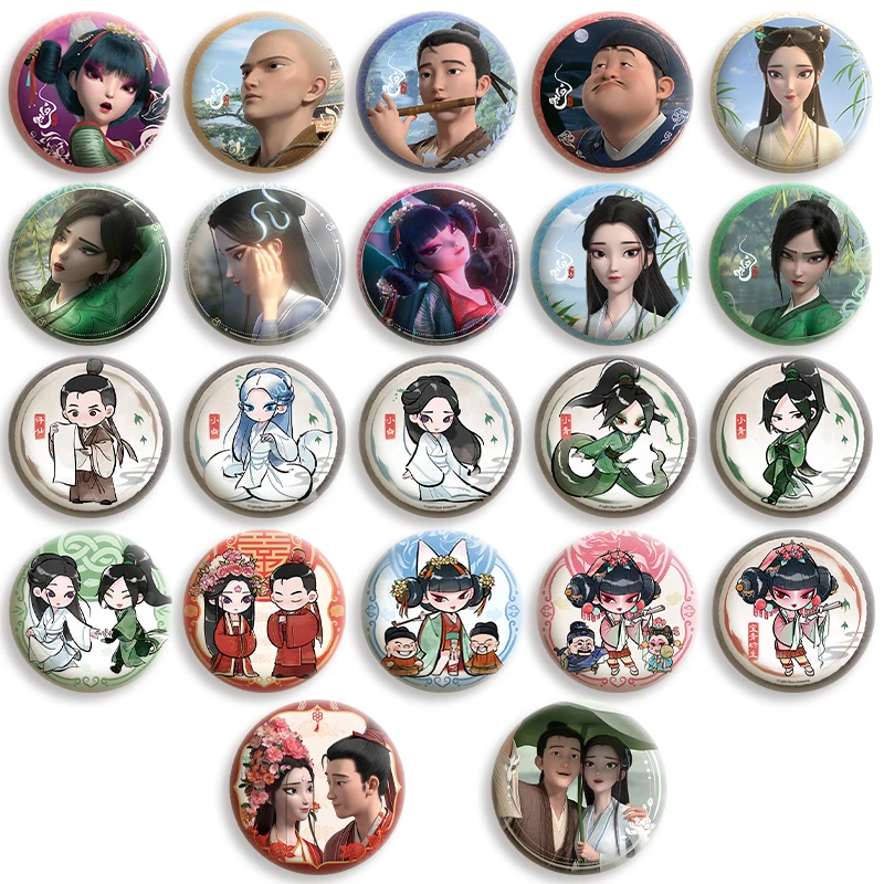 盲盒白蛇浮生吧唧周边小白小青角色徽章马口铁胸针痛包挂件