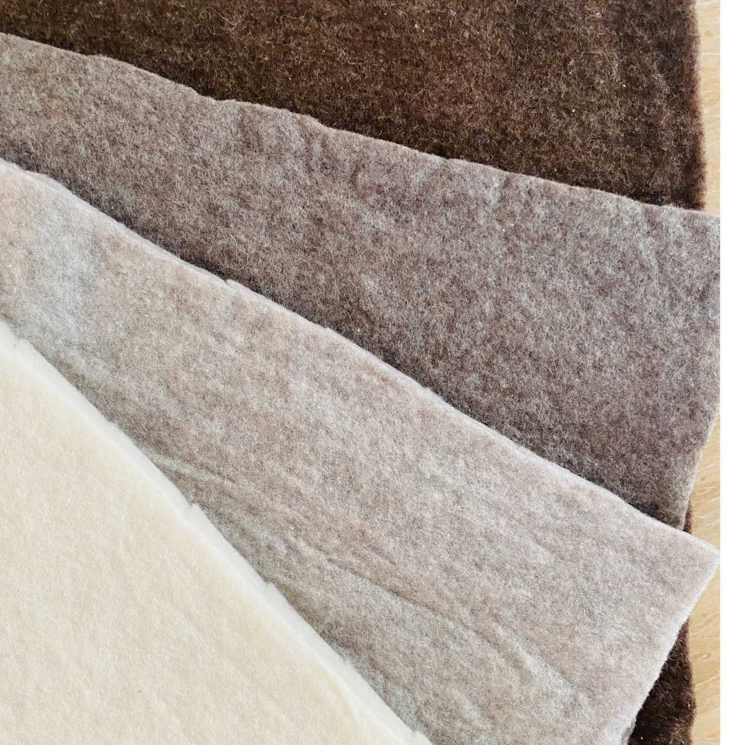 手工湿羊毛毡制作羊毛 原色