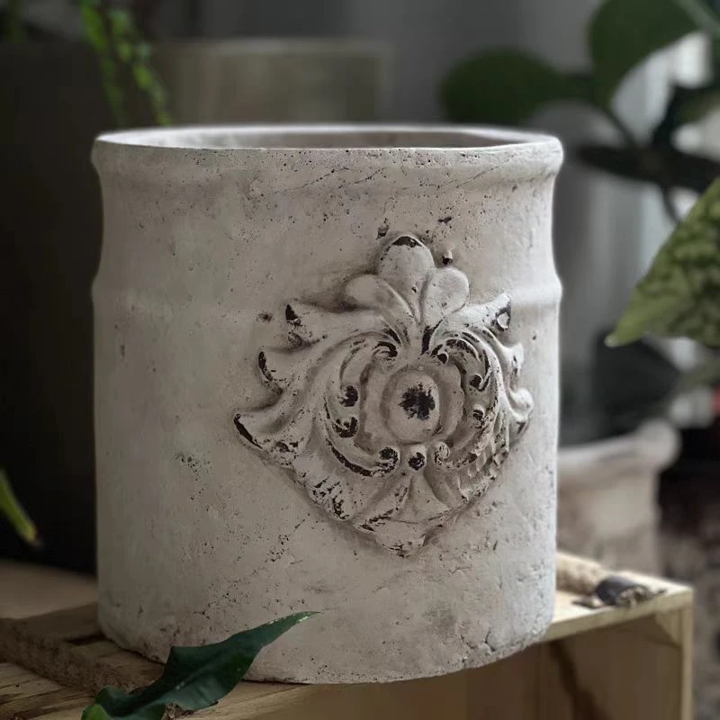 【南乔花园】粗陶手工复古做旧浮雕陶盆庭院玫瑰月季花卉绿植种植盆