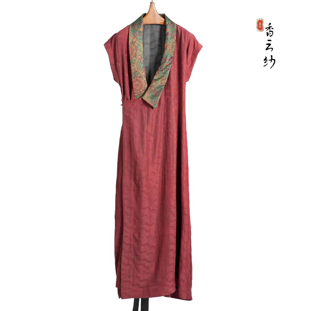 【香云走心】香云纱藏袍连衣裙23Z07801优雅休闲时尚民族藏袍桑蚕丝