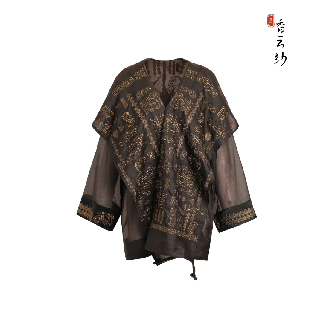 【香云走心】香云纱24ZM040国风夏季春夏中式外披中长款宽松