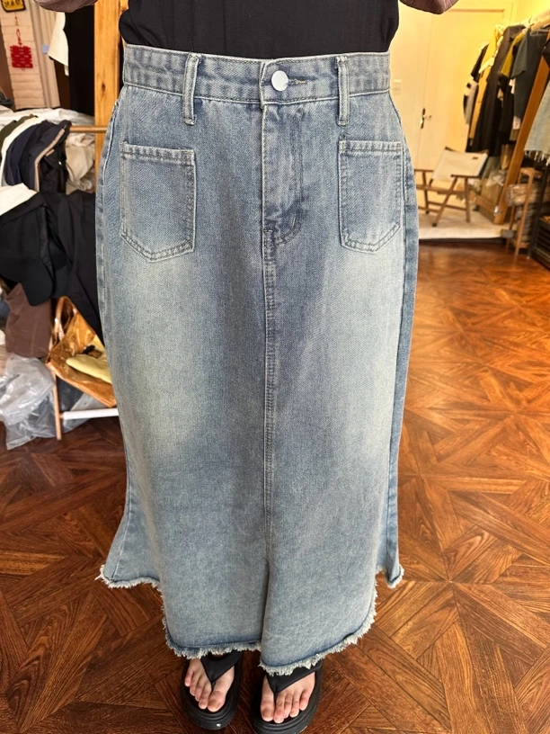 李大婶原创显瘦半身裙牛仔夏季百搭时尚