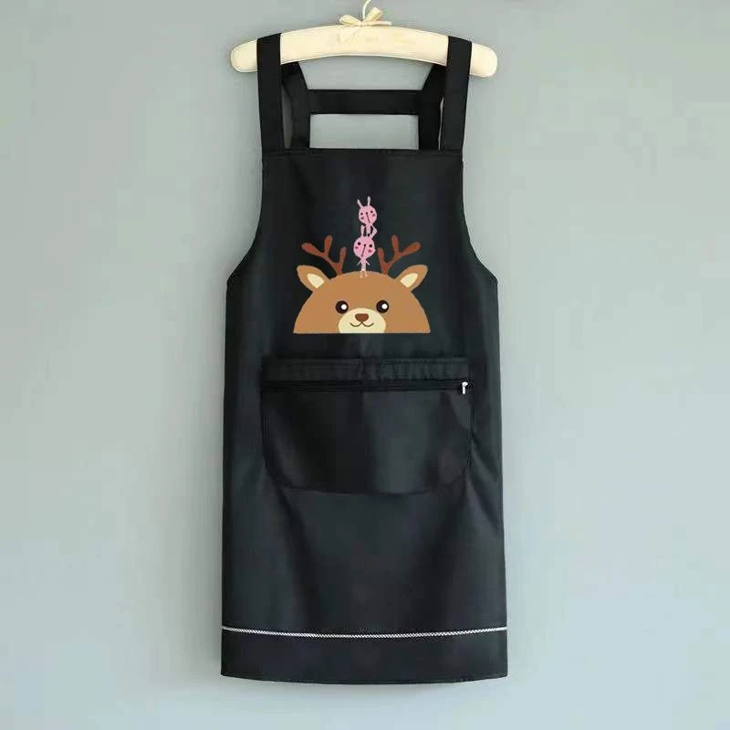 网红背带围裙女厨房做饭大人新款男士家用围腰防水防油工作服洋气