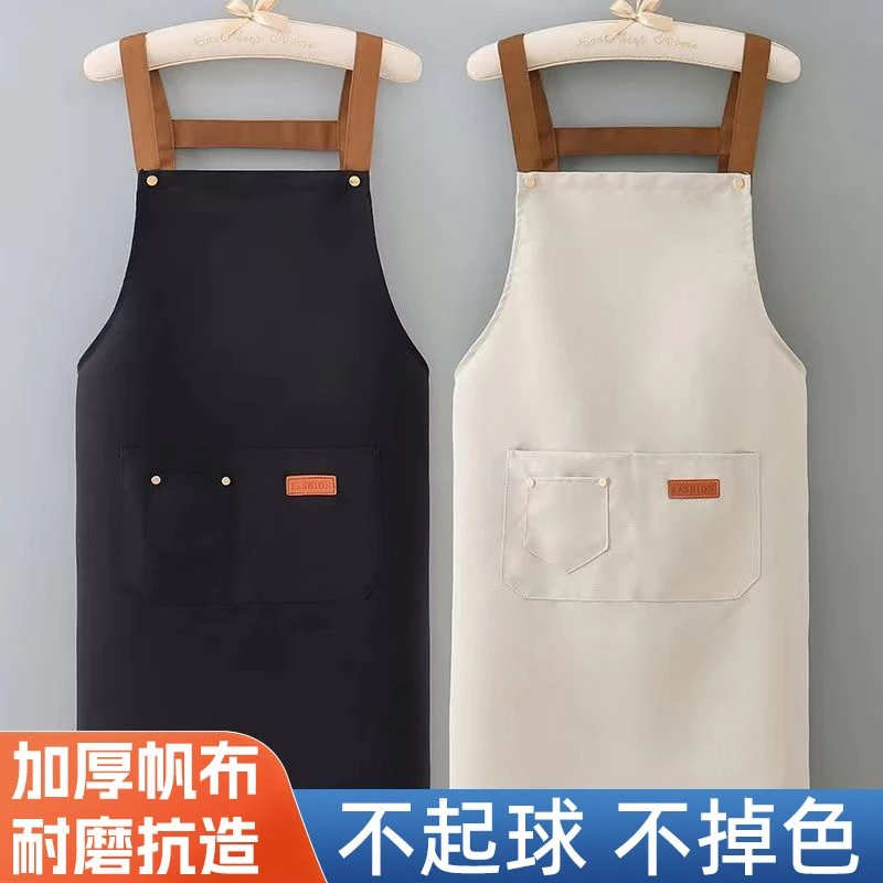 加厚帆布围裙定制超市印字专用logo厨房餐饮防水防油围裙工作服