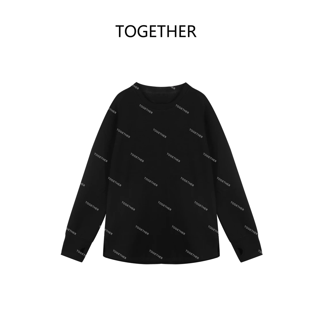 【Together】· 观海 · 秋冬宽松休闲简约微弹百搭长袖T恤#W8708
