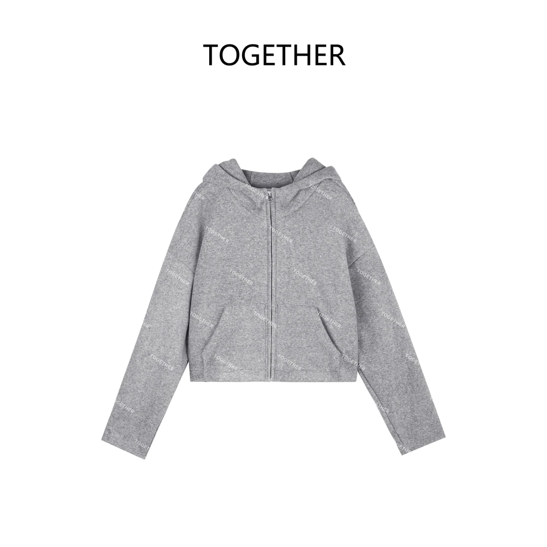 【ASIA BLUE】· 秋夜 ·秋冬连帽加厚百搭短款宽松卫衣拉链外套W8702