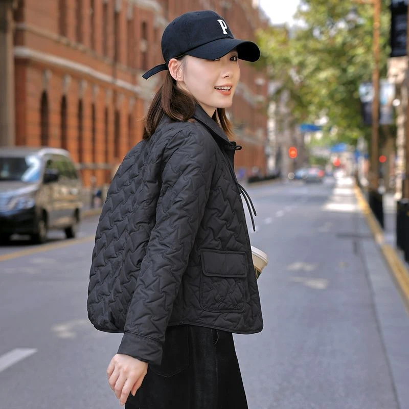 高档小香风薄款羽绒服女短款小个子轻薄羽绒服女轻便白鸭绒羽绒服