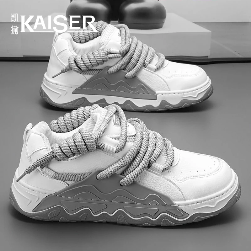 KAISER/凯撒新款男鞋潮流百搭时尚厚底潮鞋防滑透气运动休闲板鞋