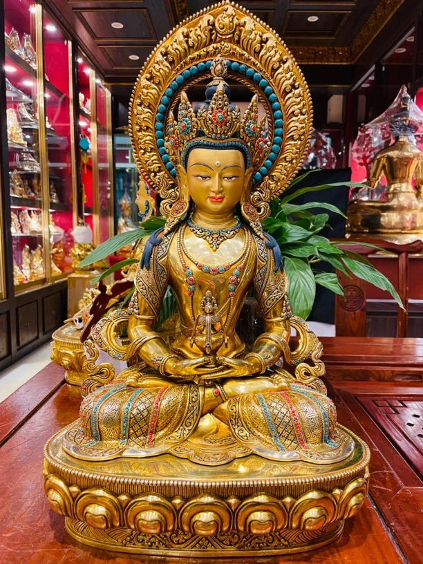 尼泊尔53厘米长寿佛造像